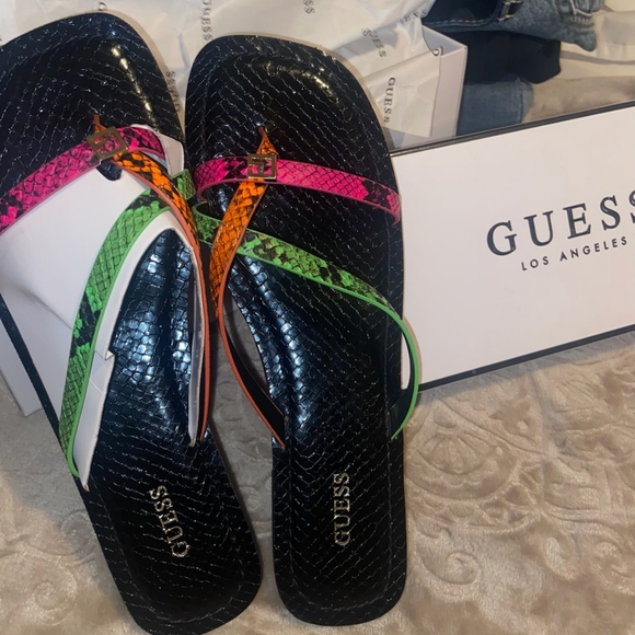 Guess Shoes - Guess black and multi color sandals